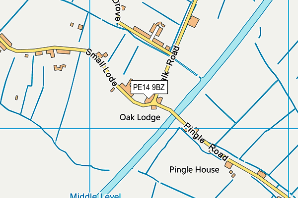 PE14 9BZ map - OS VectorMap District (Ordnance Survey)