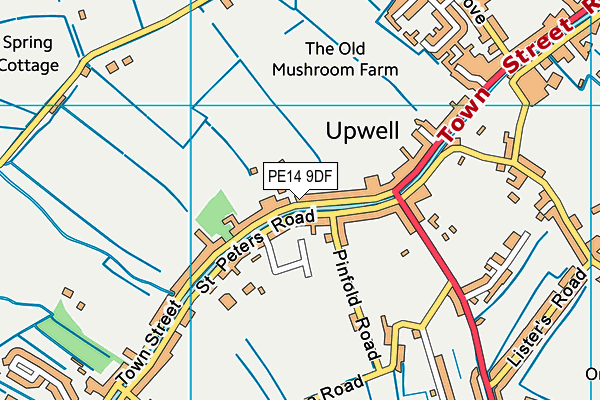 PE14 9DF map - OS VectorMap District (Ordnance Survey)