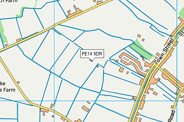 PE14 9DR map - OS VectorMap District (Ordnance Survey)