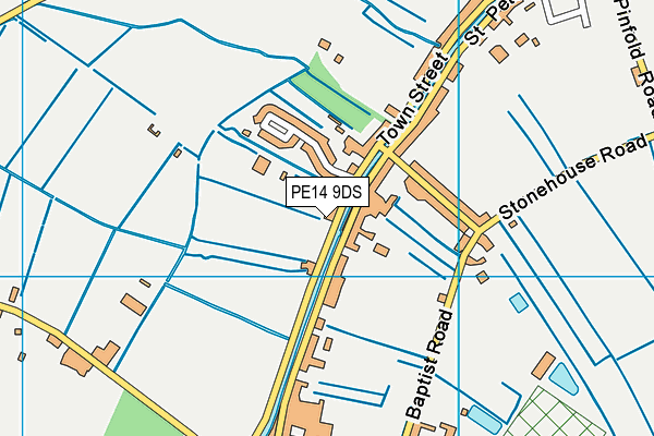 PE14 9DS map - OS VectorMap District (Ordnance Survey)