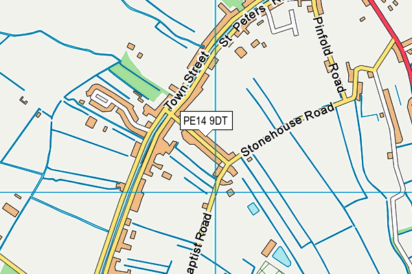 PE14 9DT map - OS VectorMap District (Ordnance Survey)