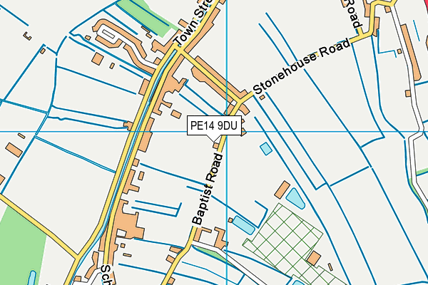 PE14 9DU map - OS VectorMap District (Ordnance Survey)