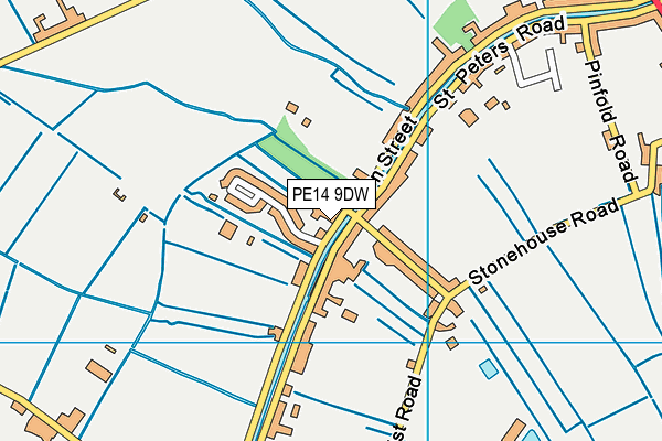 PE14 9DW map - OS VectorMap District (Ordnance Survey)