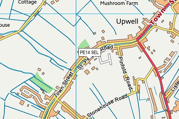 PE14 9EL map - OS VectorMap District (Ordnance Survey)