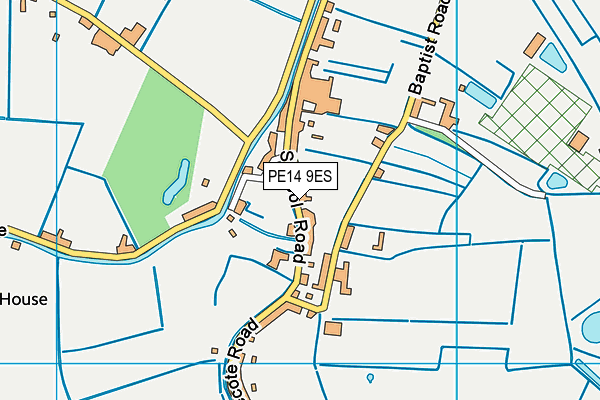 PE14 9ES map - OS VectorMap District (Ordnance Survey)