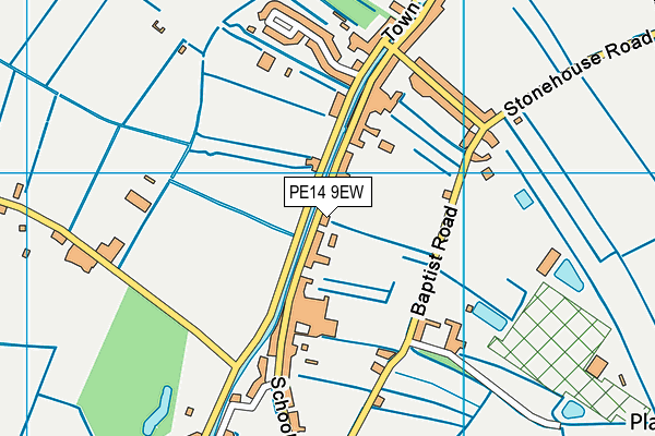 PE14 9EW map - OS VectorMap District (Ordnance Survey)