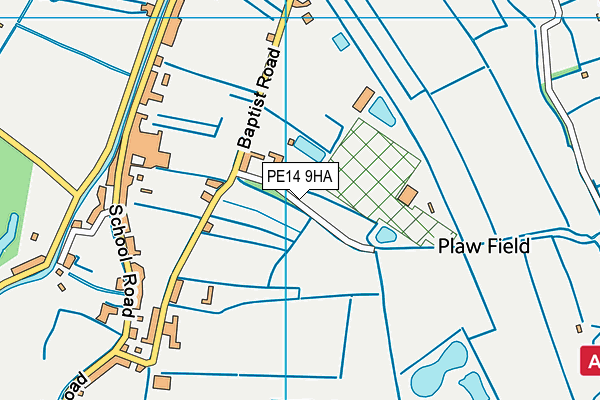 PE14 9HA map - OS VectorMap District (Ordnance Survey)
