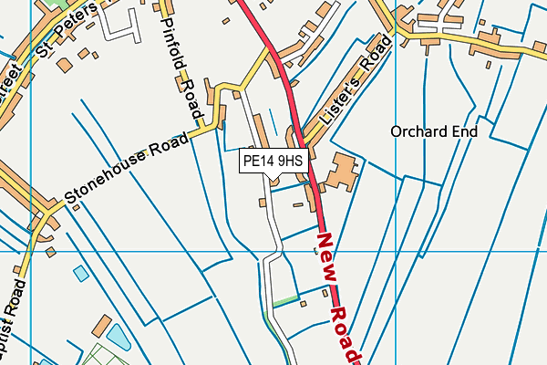 PE14 9HS map - OS VectorMap District (Ordnance Survey)