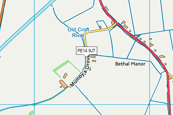 PE14 9JT map - OS VectorMap District (Ordnance Survey)