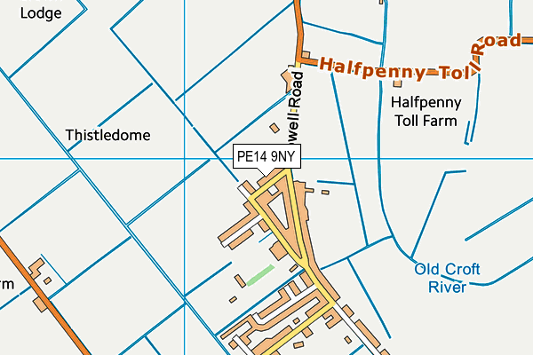 PE14 9NY map - OS VectorMap District (Ordnance Survey)