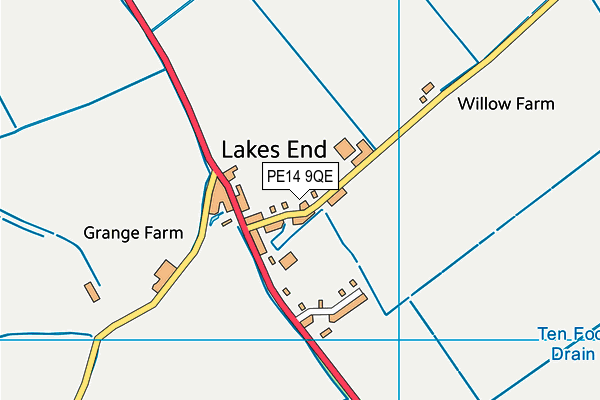 PE14 9QE map - OS VectorMap District (Ordnance Survey)