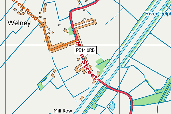 PE14 9RB map - OS VectorMap District (Ordnance Survey)