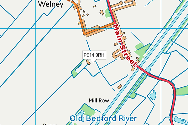 PE14 9RH map - OS VectorMap District (Ordnance Survey)