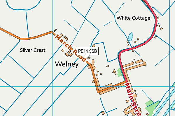 Welney Playing Field map (PE14 9SB) - OS VectorMap District (Ordnance Survey)