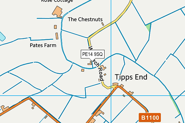 PE14 9SQ map - OS VectorMap District (Ordnance Survey)