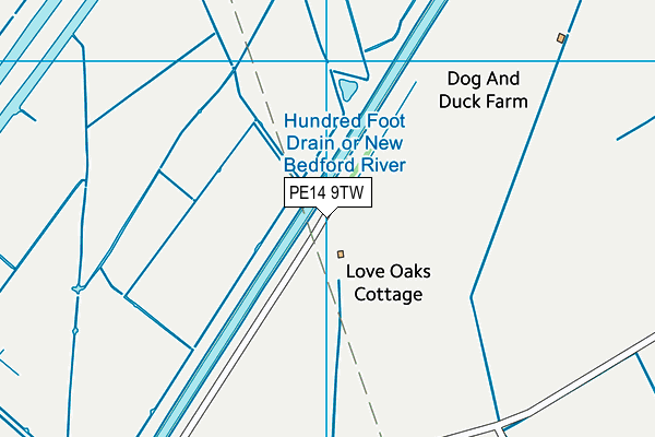 PE14 9TW map - OS VectorMap District (Ordnance Survey)