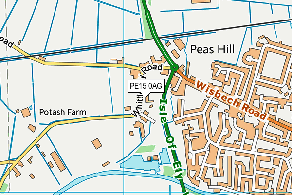 PE15 0AG map - OS VectorMap District (Ordnance Survey)