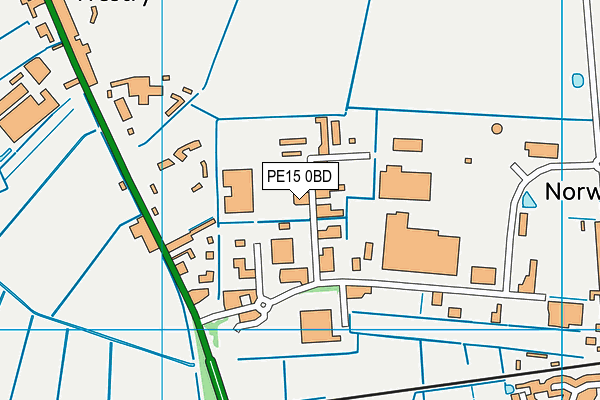 PE15 0BD map - OS VectorMap District (Ordnance Survey)