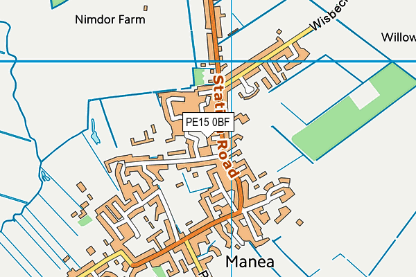 PE15 0BF map - OS VectorMap District (Ordnance Survey)