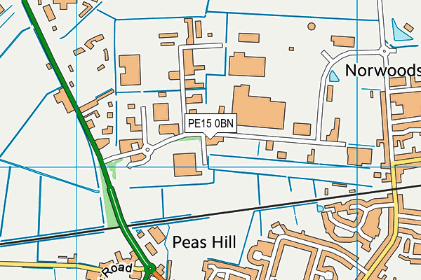 PE15 0BN map - OS VectorMap District (Ordnance Survey)