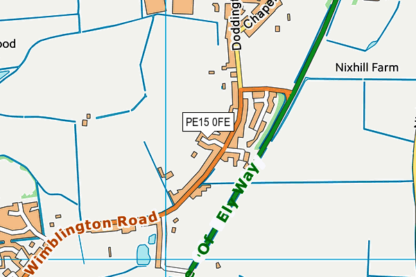 PE15 0FE map - OS VectorMap District (Ordnance Survey)