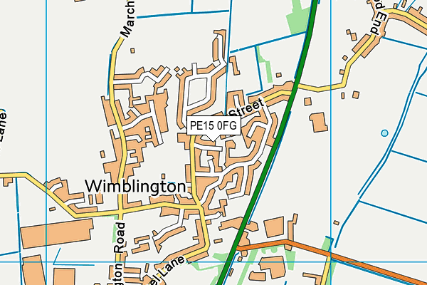 PE15 0FG map - OS VectorMap District (Ordnance Survey)