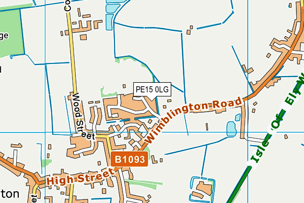PE15 0LG map - OS VectorMap District (Ordnance Survey)