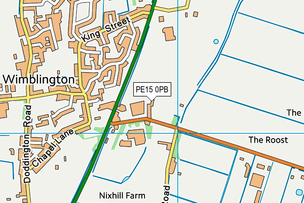 PE15 0PB map - OS VectorMap District (Ordnance Survey)