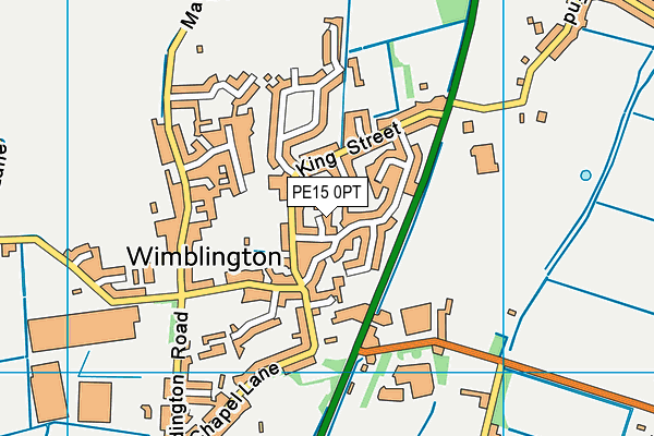 PE15 0PT map - OS VectorMap District (Ordnance Survey)