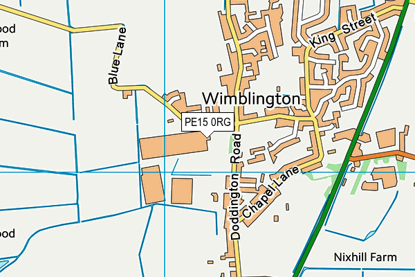 Wimblington War Memorial Playing Field map (PE15 0RG) - OS VectorMap District (Ordnance Survey)