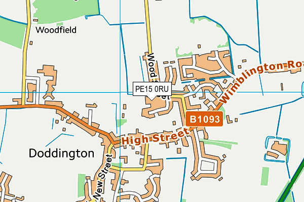 PE15 0RU map - OS VectorMap District (Ordnance Survey)