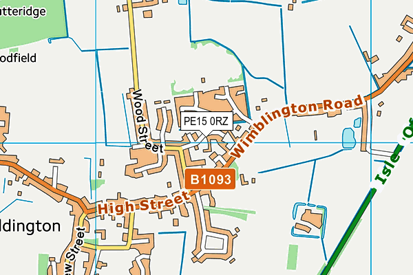 PE15 0RZ map - OS VectorMap District (Ordnance Survey)