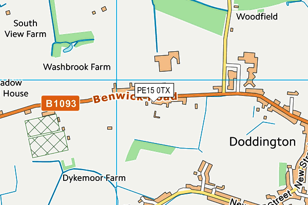 Doddington Recreation Ground map (PE15 0TX) - OS VectorMap District (Ordnance Survey)