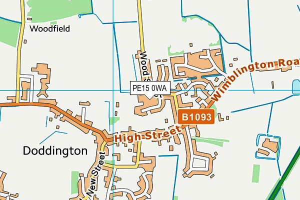 PE15 0WA map - OS VectorMap District (Ordnance Survey)