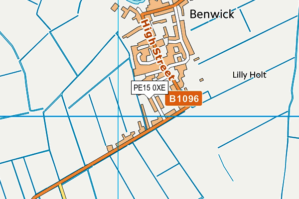 PE15 0XE map - OS VectorMap District (Ordnance Survey)