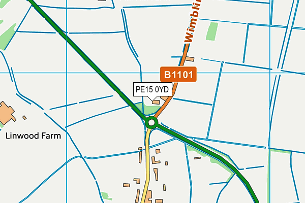 PE15 0YD map - OS VectorMap District (Ordnance Survey)