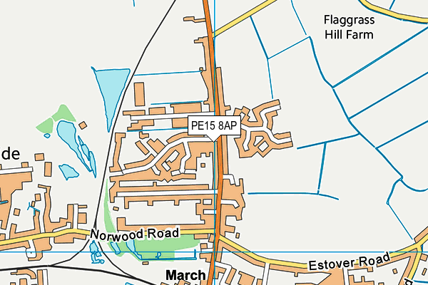PE15 8AP map - OS VectorMap District (Ordnance Survey)