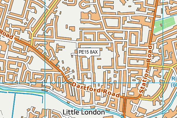 PE15 8AX map - OS VectorMap District (Ordnance Survey)