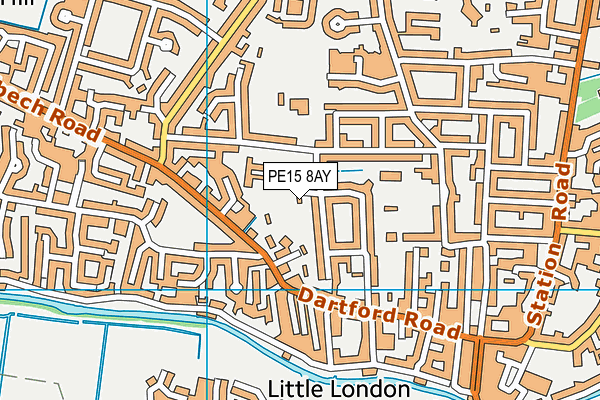 PE15 8AY map - OS VectorMap District (Ordnance Survey)