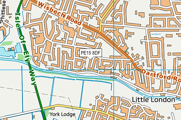 PE15 8DF map - OS VectorMap District (Ordnance Survey)