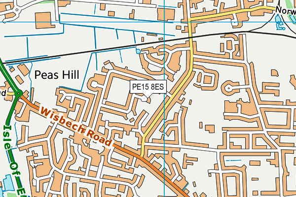 PE15 8ES map - OS VectorMap District (Ordnance Survey)