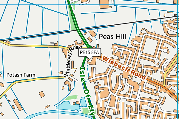 PE15 8FA map - OS VectorMap District (Ordnance Survey)