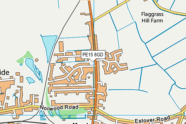 PE15 8GD map - OS VectorMap District (Ordnance Survey)