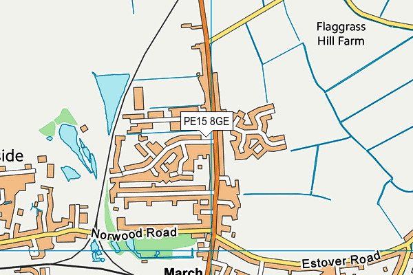 PE15 8GE map - OS VectorMap District (Ordnance Survey)