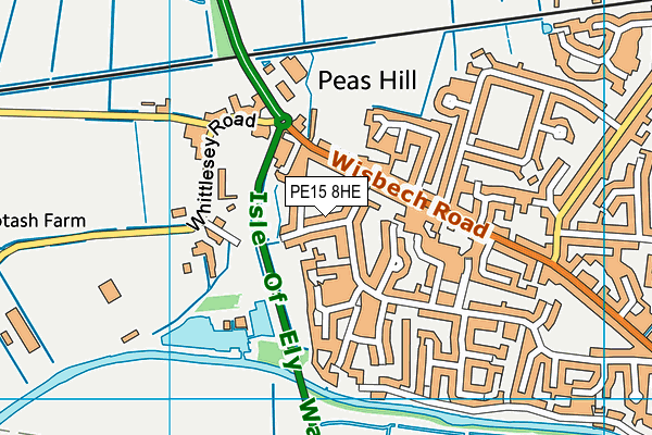 PE15 8HE map - OS VectorMap District (Ordnance Survey)