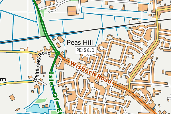 PE15 8JD map - OS VectorMap District (Ordnance Survey)