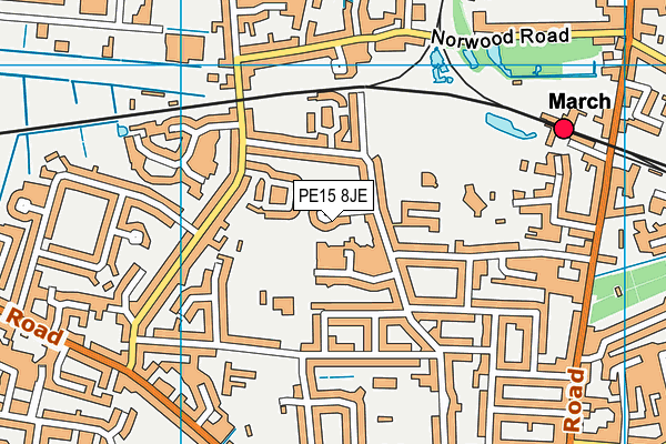 PE15 8JE map - OS VectorMap District (Ordnance Survey)