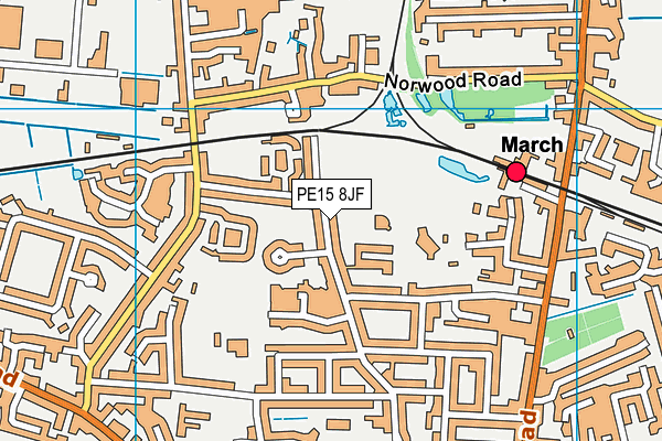 PE15 8JF map - OS VectorMap District (Ordnance Survey)