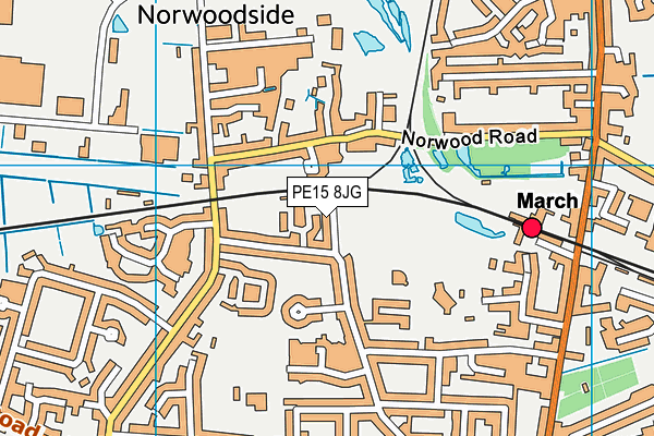 PE15 8JG map - OS VectorMap District (Ordnance Survey)