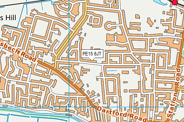 PE15 8JT map - OS VectorMap District (Ordnance Survey)